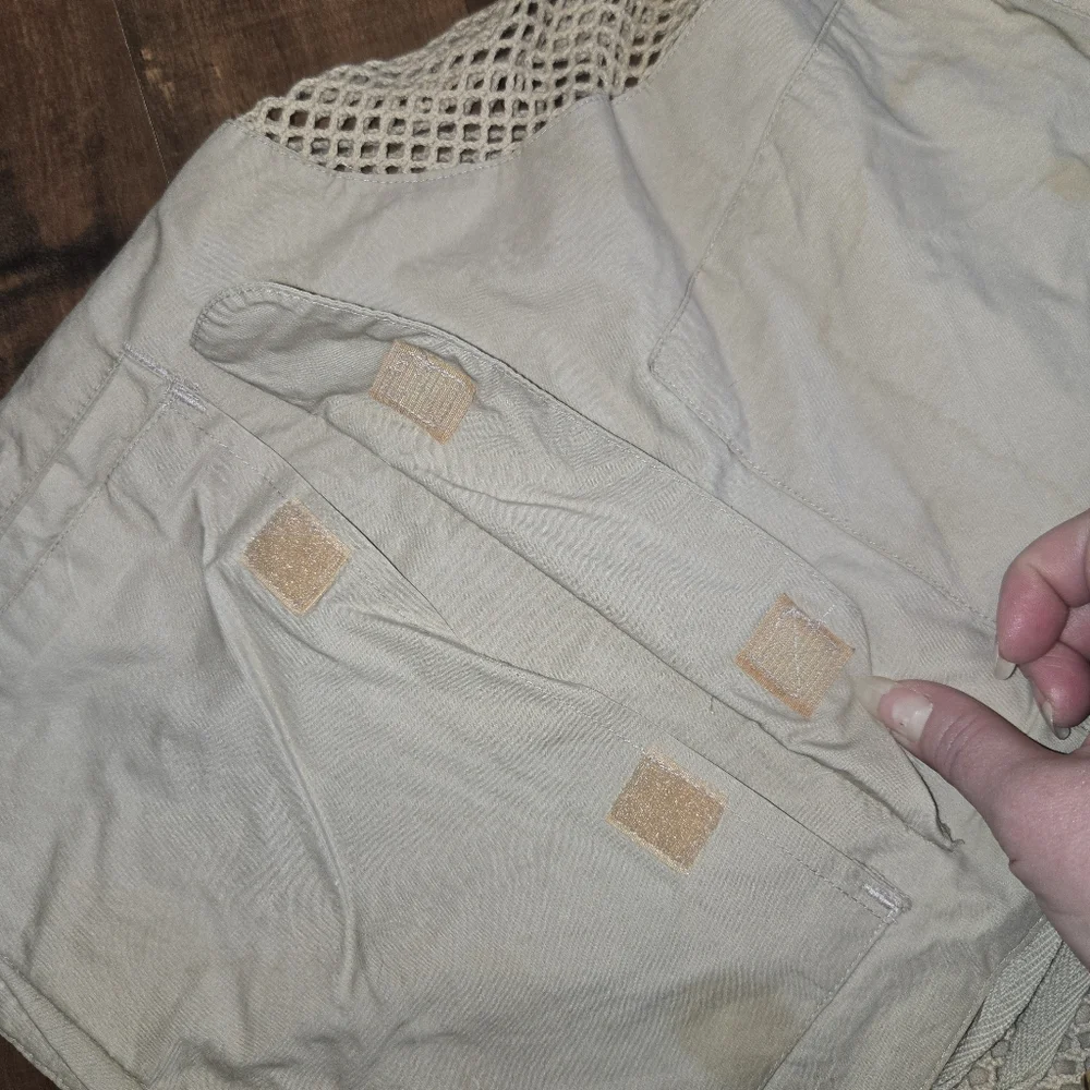 Vintage Safari Fishing Vest Khaki [Large] Pockets Sportsman Outdoorsman Camping